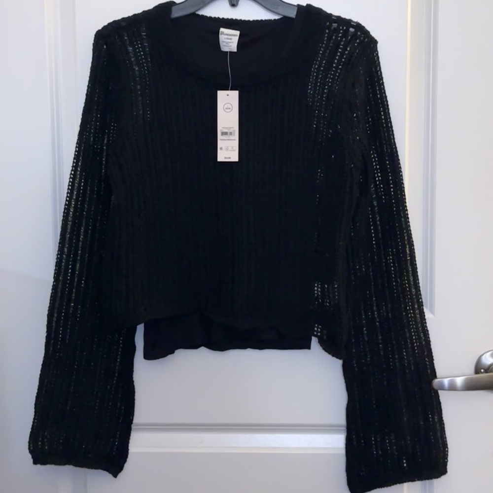 Black Crochet Sweater